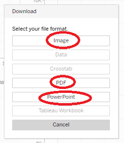 image of download data options